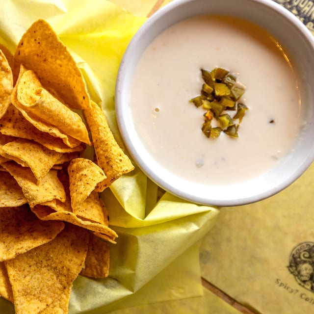 Chips and 6oz White Queso.