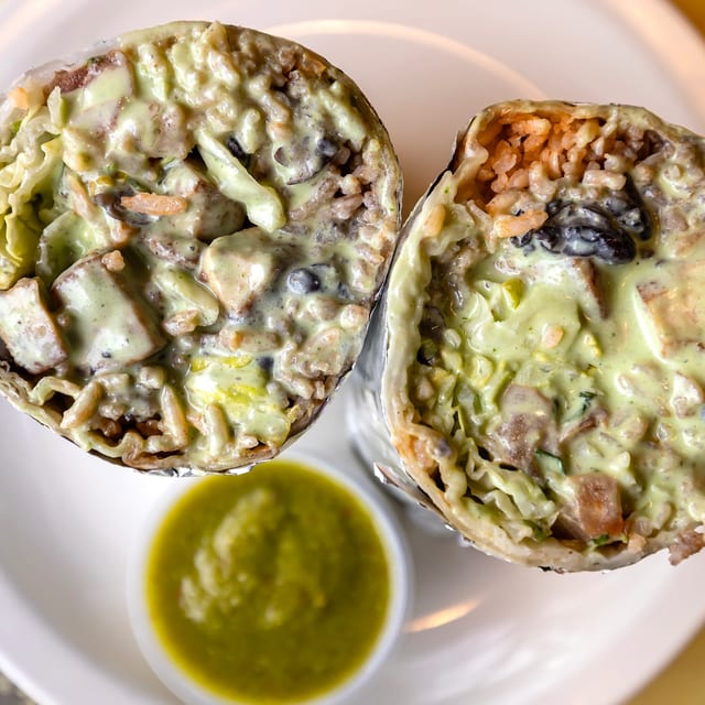 Vegan Super Nacho Burrito.