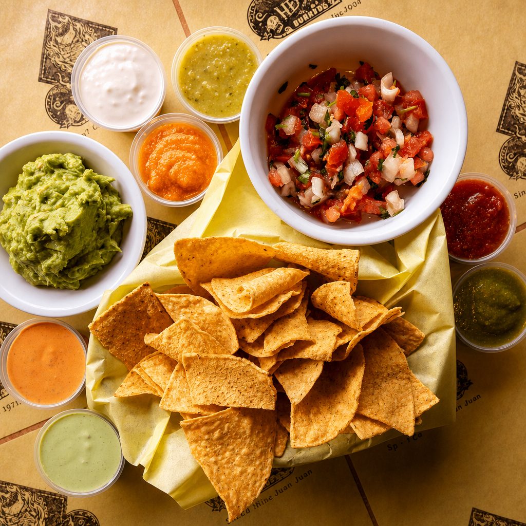 Chips, Salsa, and 4oz Guacamole.